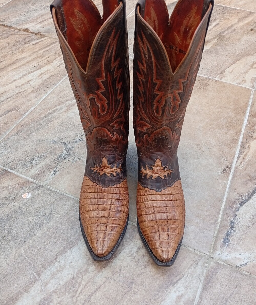 Lucchese Caimán  9 5D Men's Brown Exotic Leather Western Cowboy Boots